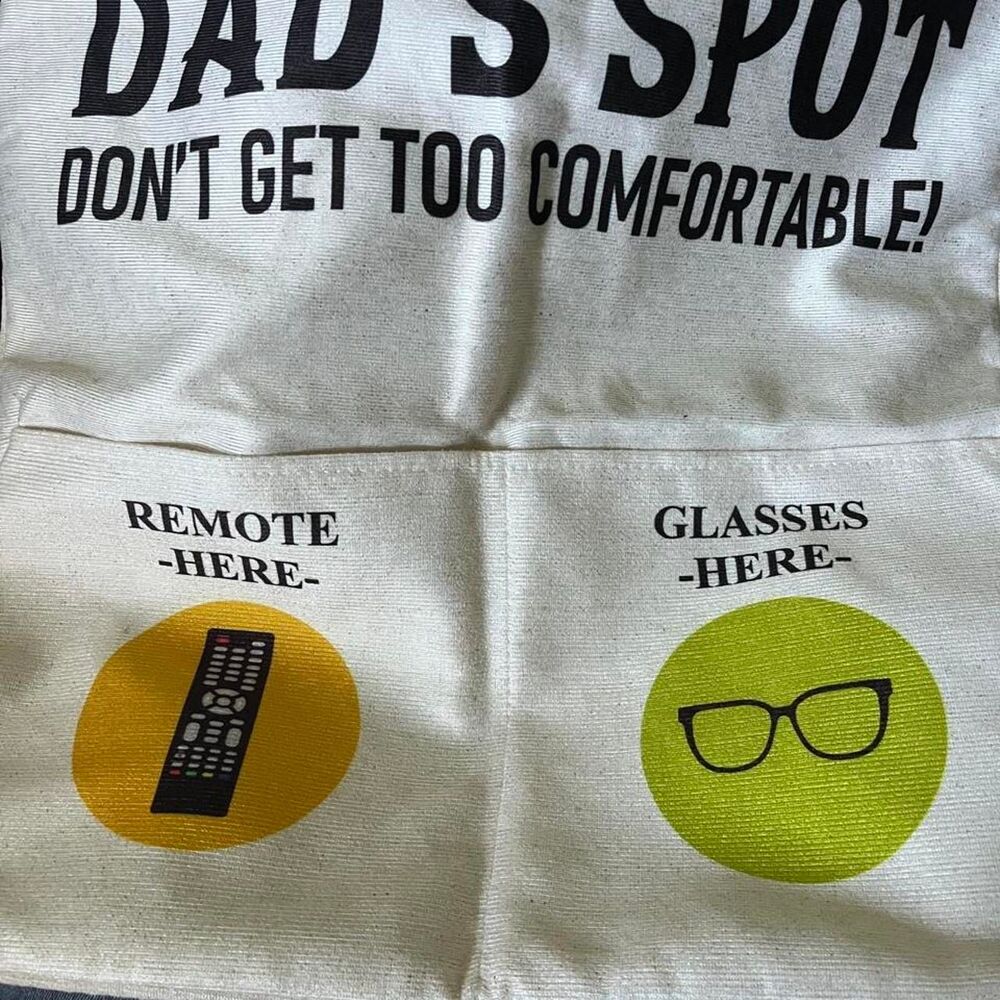 New Dad's Spot Pocket Pillow Cover 16x15 Remote Glasses Holder
